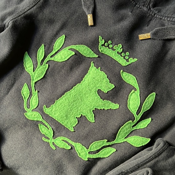 Juicy Couture black fleece green crest sweatsuit tracksuit full set - Picture 2 of 13